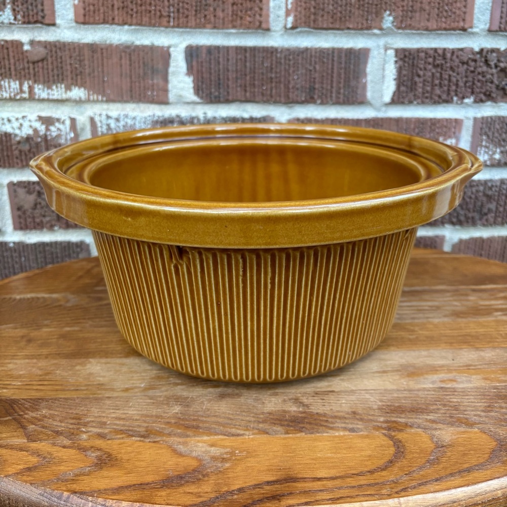 Rival Crockpot 4 Quart 3154/1 Replacement Removable Brown Stoneware Insert VTG